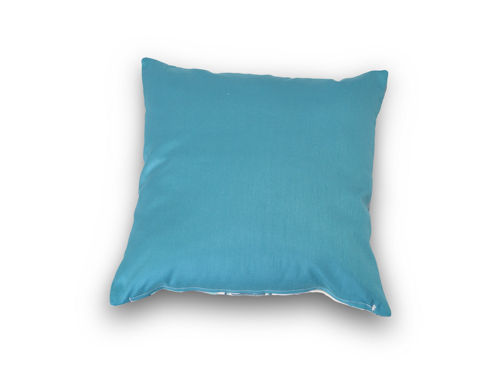 COJÍN AZUL RAYADO DE CHENILLE