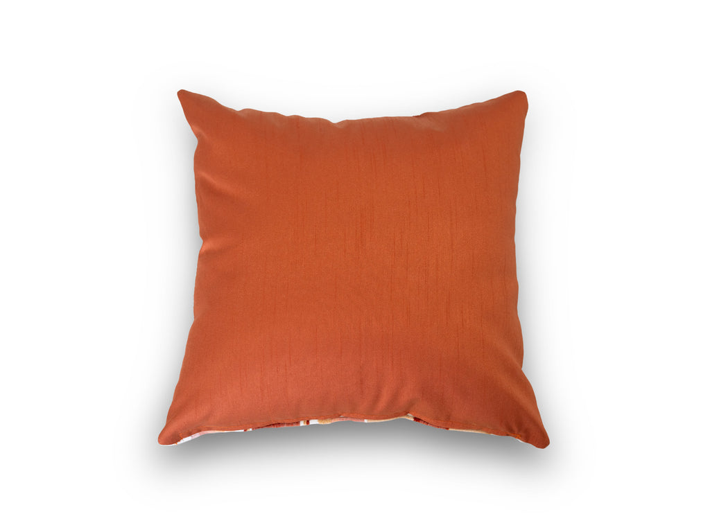COJÍN NARANJA RAYADO DE CHENILLE