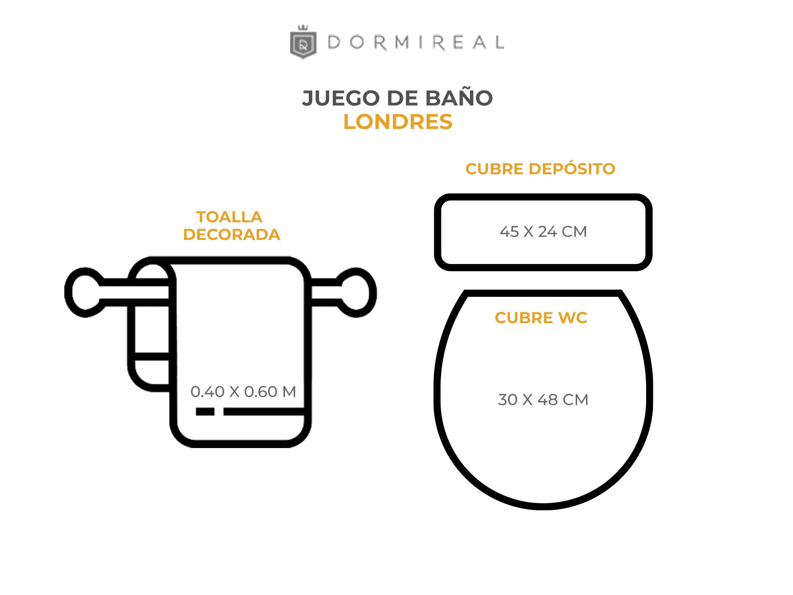 JUEGO DE BAÑO CON TOALLA LONDRES