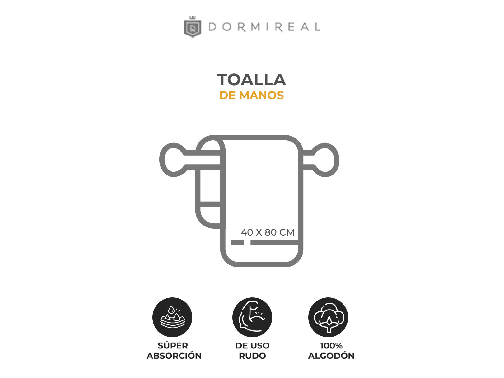 TOALLA DE MANOS VARIEDAD DE COLORES