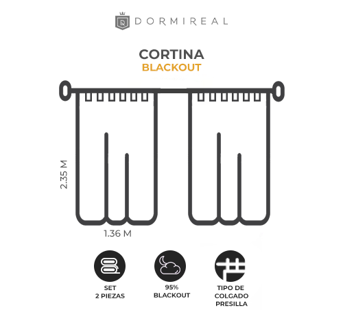 CORTINA BLACKOUT CHARCOAL DE PRESILLA