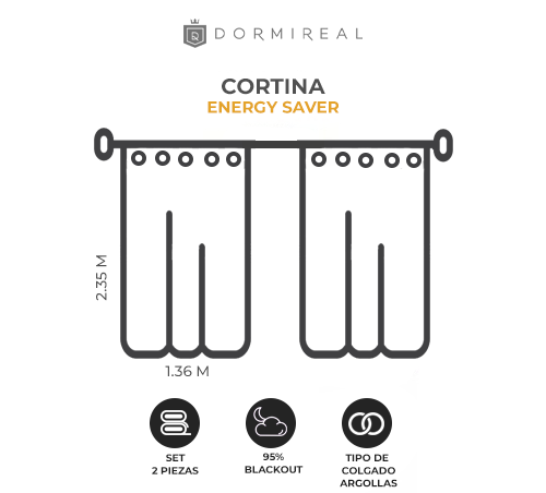 CORTINA ENERGY SAVER CHARCOAL DE ARGOLLAS