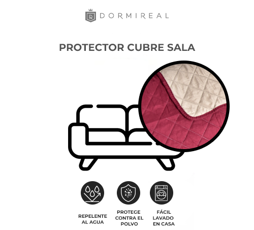 CUBRE SALA TINTO DOBLE VISTA. PROTECTOR DE 3 PIEZAS