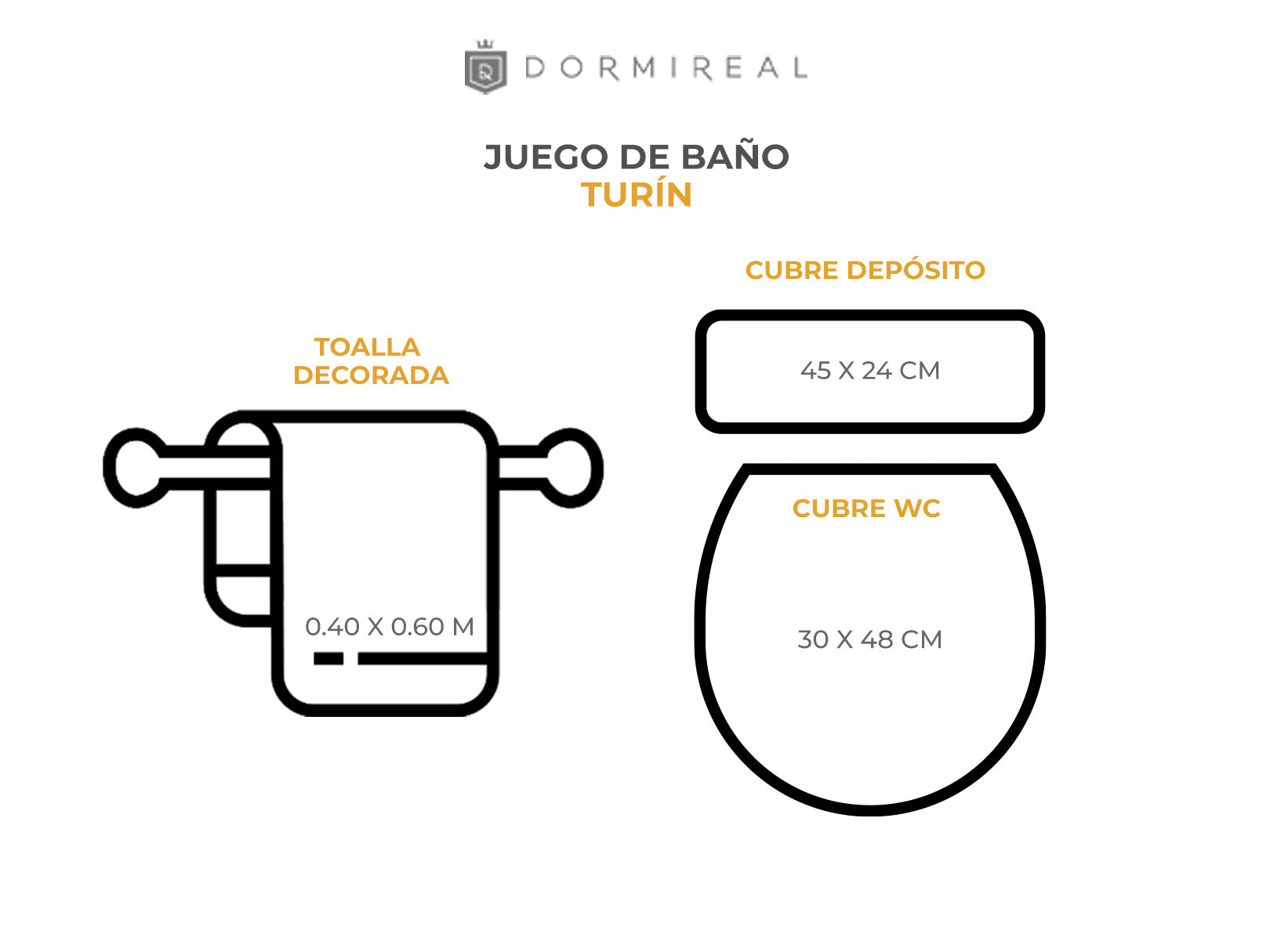JUEGO DE BAÑO CON TOALLA MANOS TURÍN